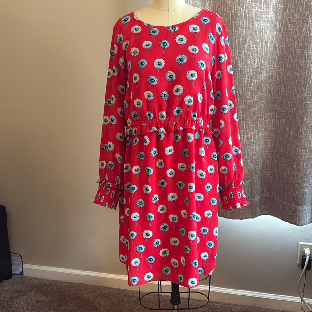 Red  Flower J. Crew Dress size 10